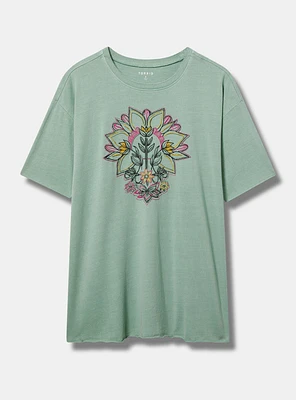 Floral Mandala Relaxed Heritage Jersey Raw Edge Tee