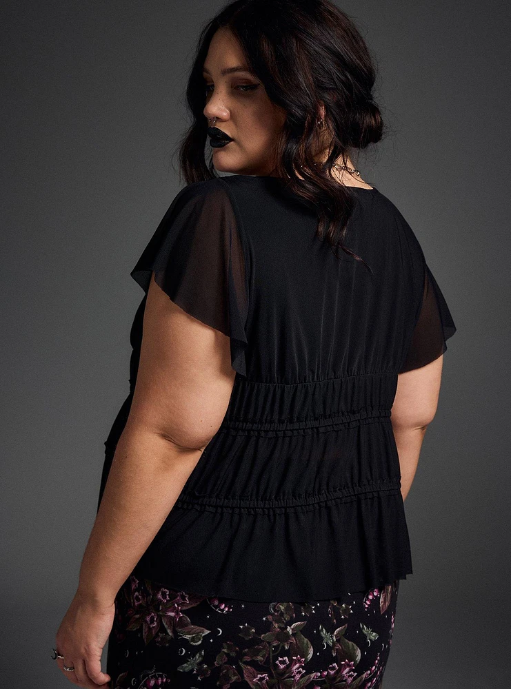 Nightfall Mesh Peplum Top