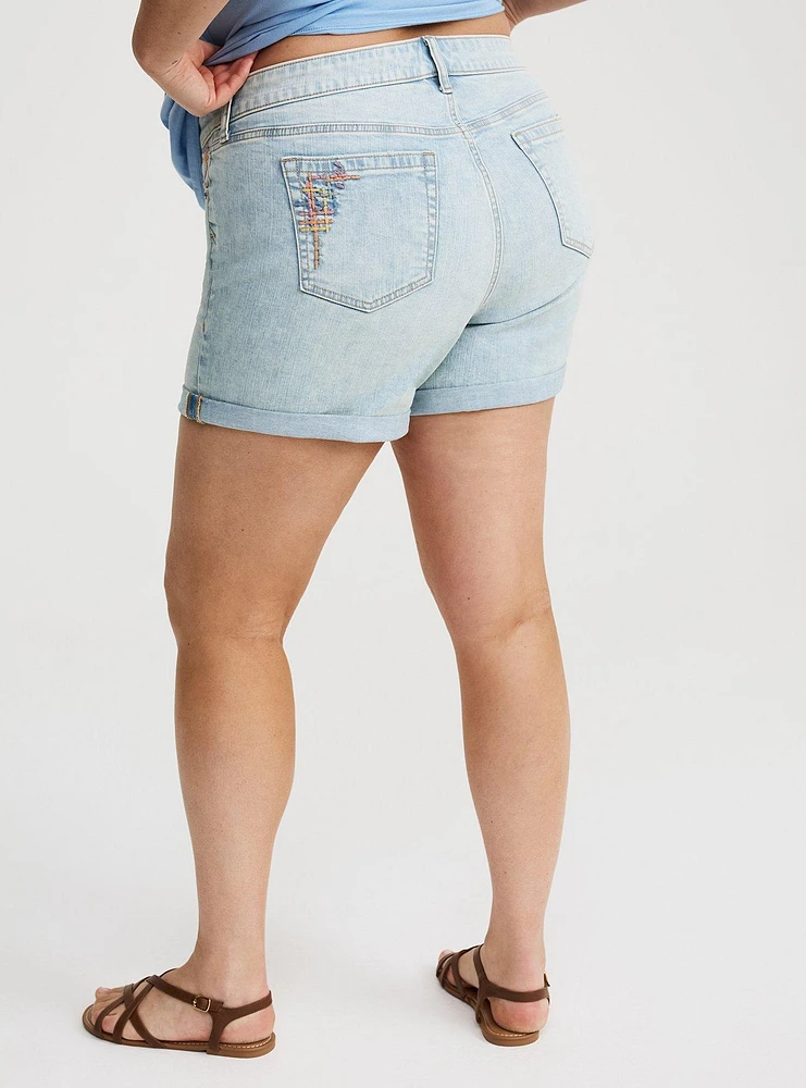 5'' Perfect Mid-Rise Embroidered Short