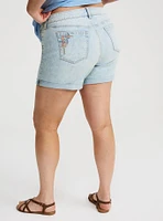 5'' Perfect Mid-Rise Embroidered Short