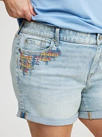 5'' Perfect Mid-Rise Embroidered Short
