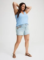 5'' Perfect Mid-Rise Embroidered Short