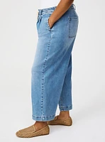 Crop High-Rise Wide Leg Drawstring Jean