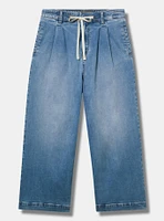 Crop High-Rise Wide Leg Drawstring Jean