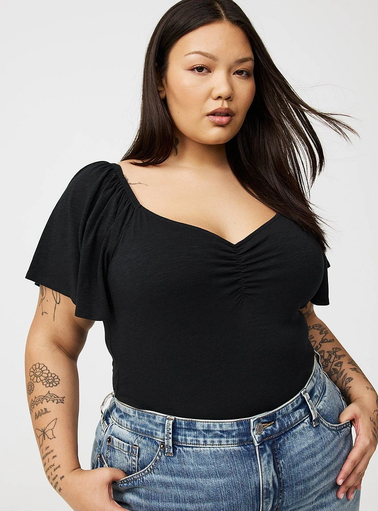 Flutter Sleeve Crop Top