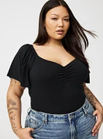 Flutter Sleeve Crop Top