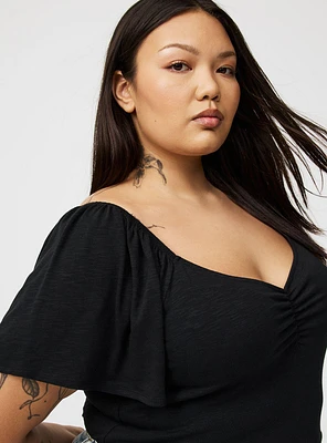 Flutter Sleeve Crop Top