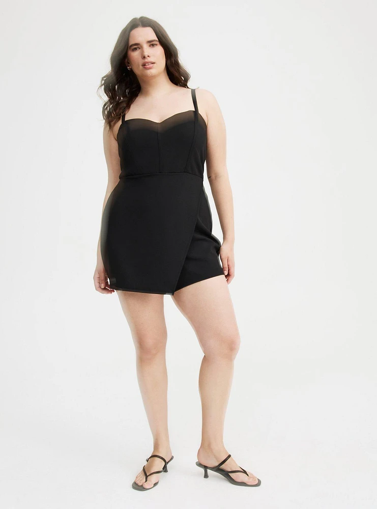 Sweetheart-Neck Wrap-Front Romper