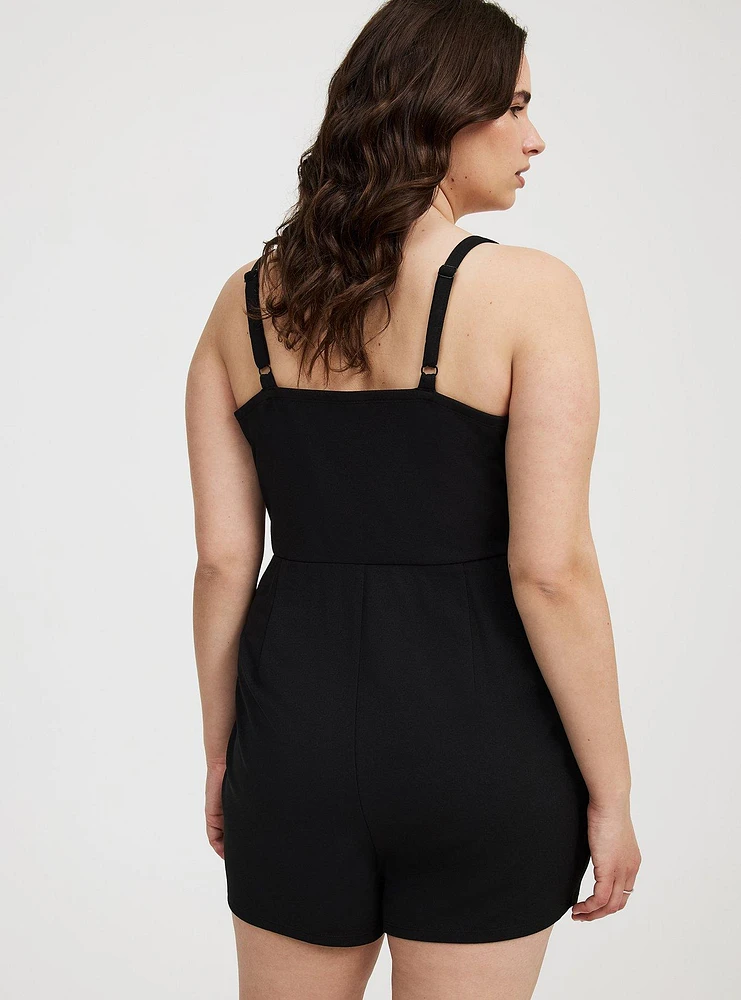 Sweetheart-Neck Wrap-Front Romper