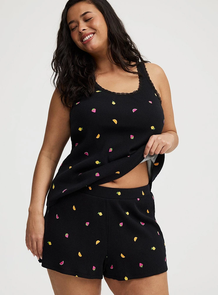 Cotton Rib Sleep Short