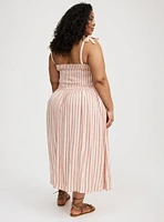 Shirred Tea Length Dress