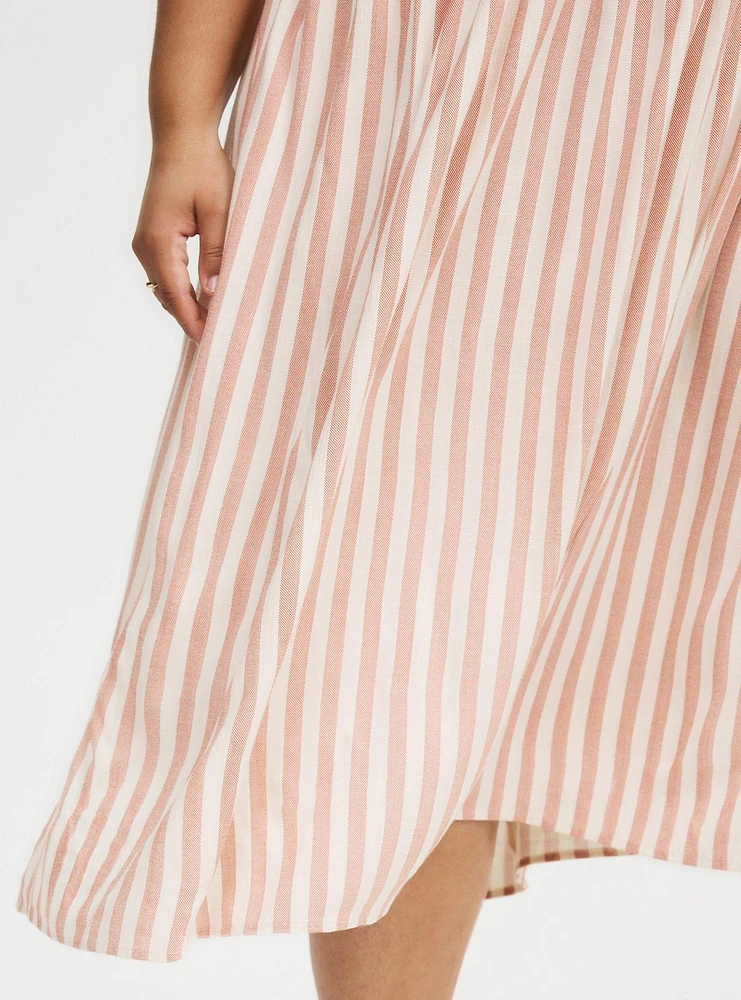 Shirred Tea Length Dress