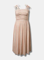 Shirred Tea Length Dress