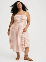Shirred Tea Length Dress