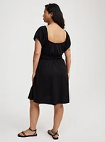 Shirred Bodice Mini Dress