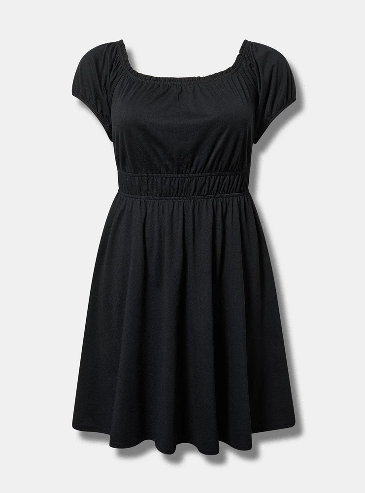 Shirred Bodice Mini Dress