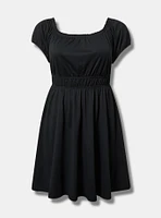 Shirred Bodice Mini Dress