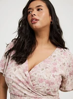 Surplice Flutter Sleeve Mini Dress