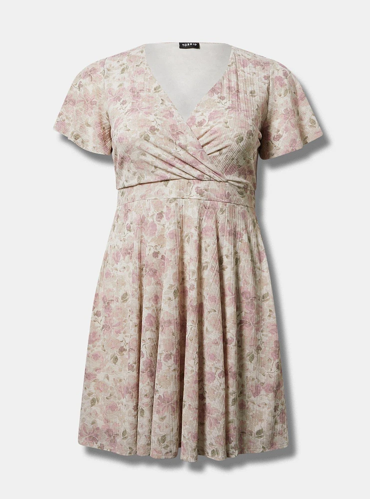 Surplice Flutter Sleeve Mini Dress
