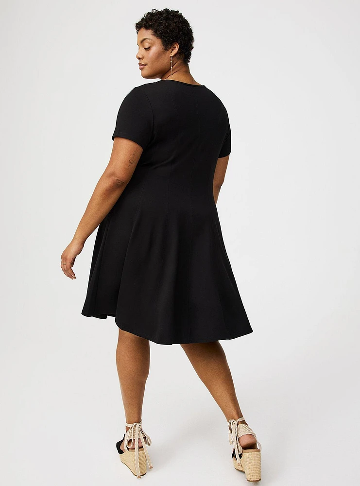 Mini Short-Sleeve Crew Dress