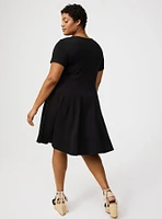 Mini Short-Sleeve Crew Dress