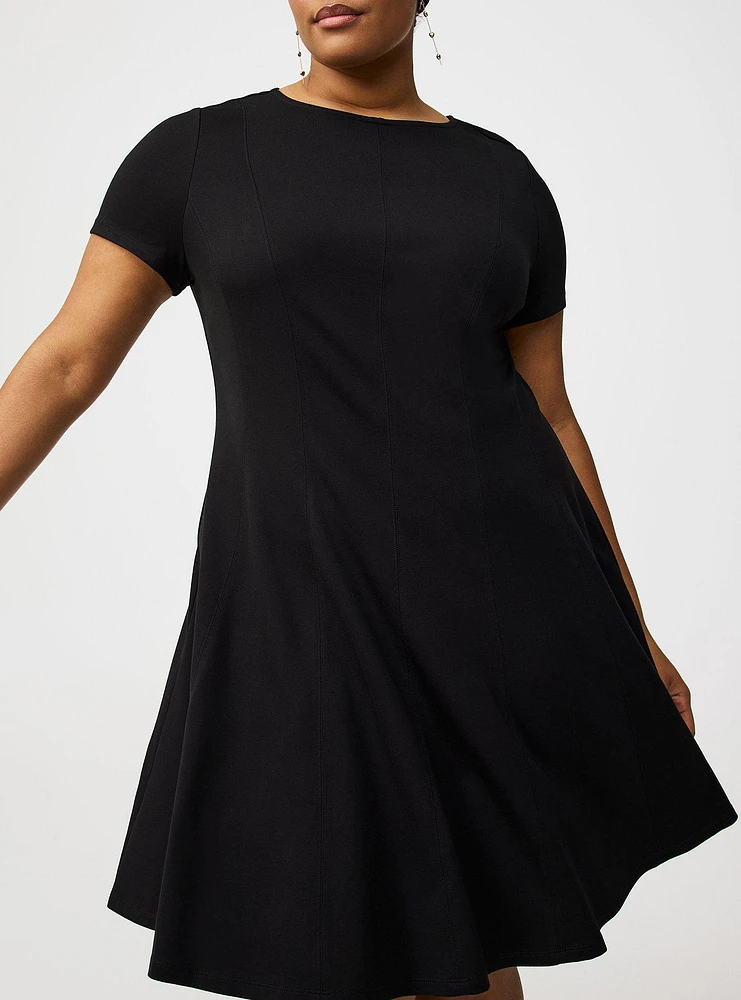 Mini Short-Sleeve Crew Dress