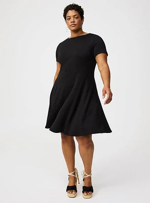Mini Short-Sleeve Crew Dress