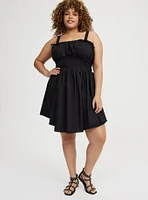 Mini Poplin Side-Cutout Dress