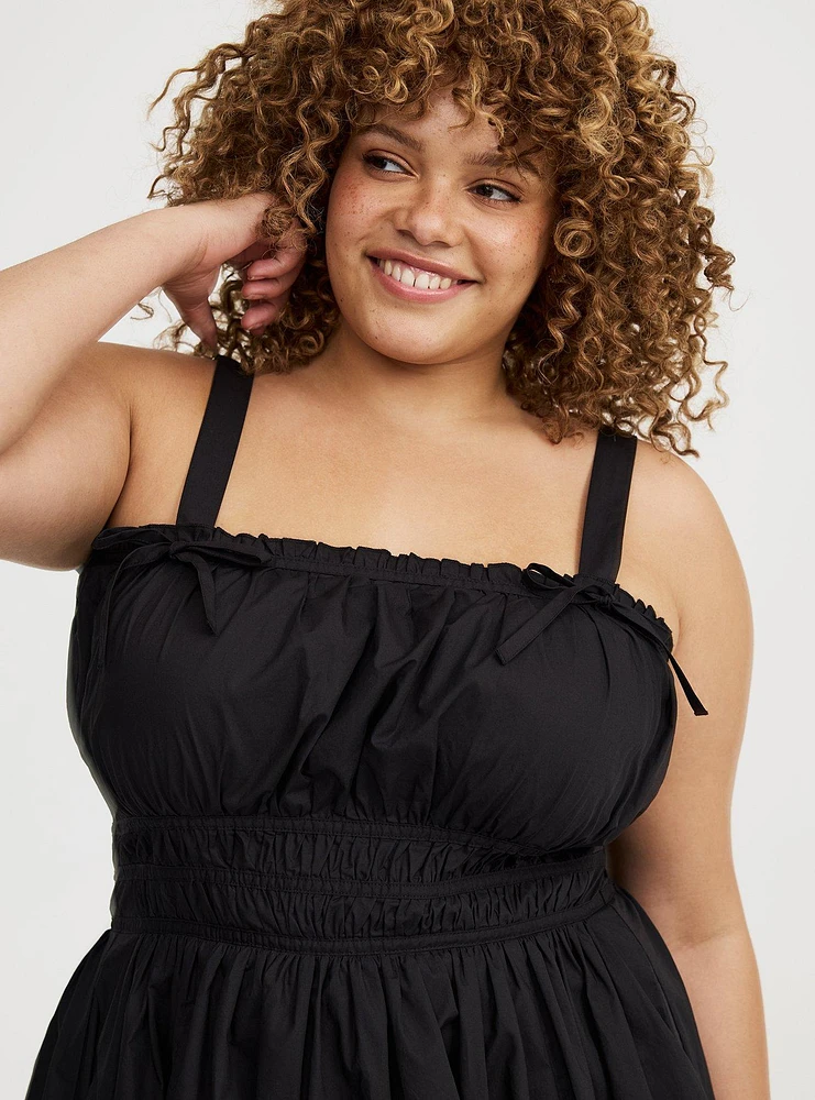 Mini Poplin Side-Cutout Dress