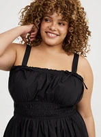 Mini Poplin Side-Cutout Dress