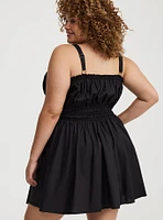 Mini Poplin Side-Cutout Dress