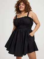 Mini Poplin Side-Cutout Dress