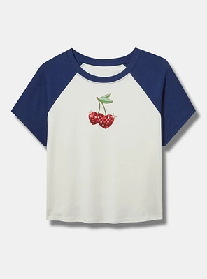 Rainbow Fitted Vintage Jersey Ringer Crop Tee