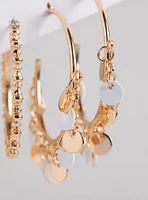 Beaded Hoop Earring Set