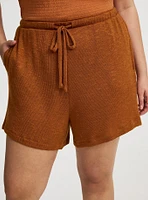 High-Rise Drawstring Knit Short