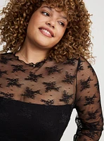 Sheer Lace High Neck Top