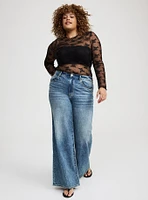 Sheer Lace High Neck Top
