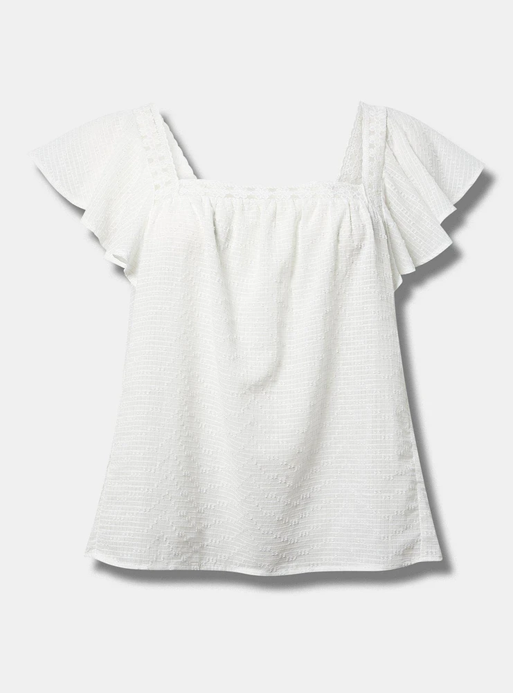 Lace Inset Trim Top