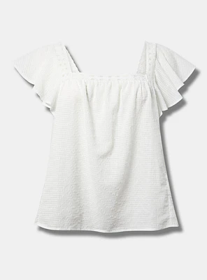 Lace Inset Trim Top