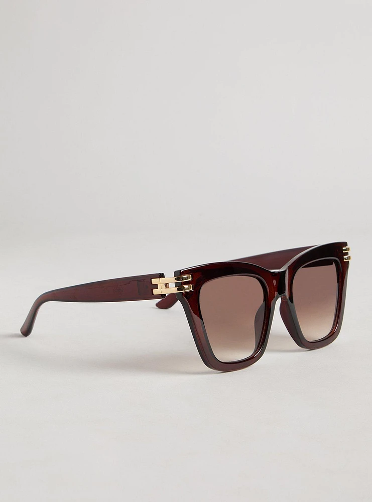 Square Gold Hinge Sunglasses