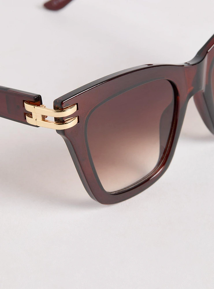 Square Gold Hinge Sunglasses