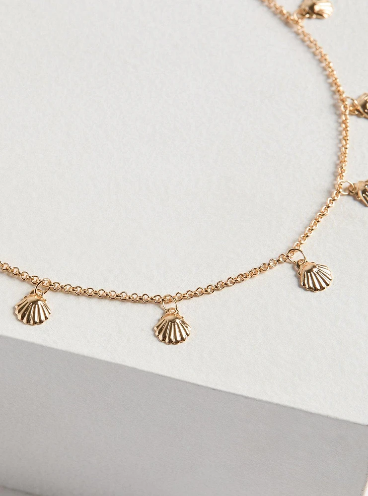 Beaded Shell Anklet Set