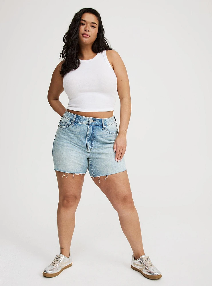 5'' High-Rise Rhinestone Short