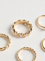 Pearl Butterfly Ring Set