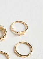 Pearl Butterfly Ring Set