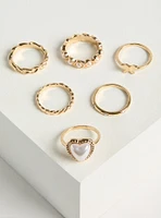 Pearl Butterfly Ring Set