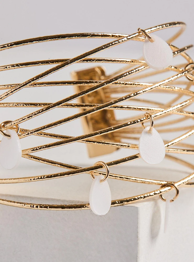Caged Pearl Cuff Bracelet