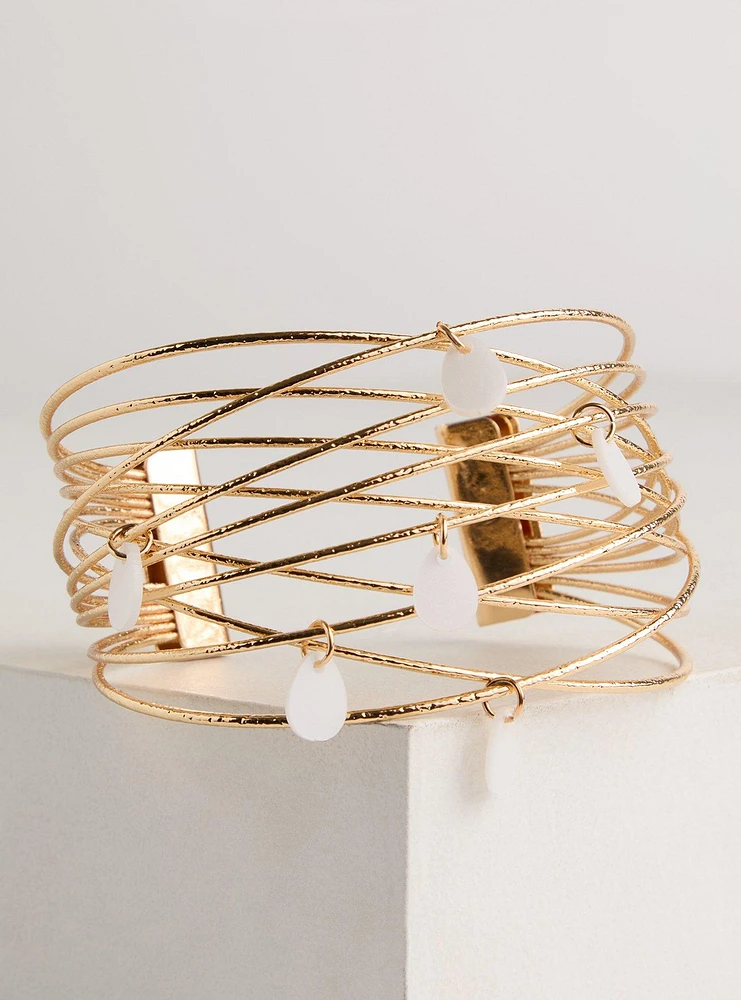 Caged Pearl Cuff Bracelet