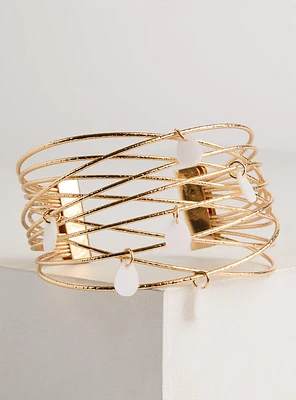 Caged Pearl Cuff Bracelet