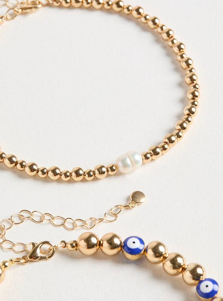 Beaded Anklet Set